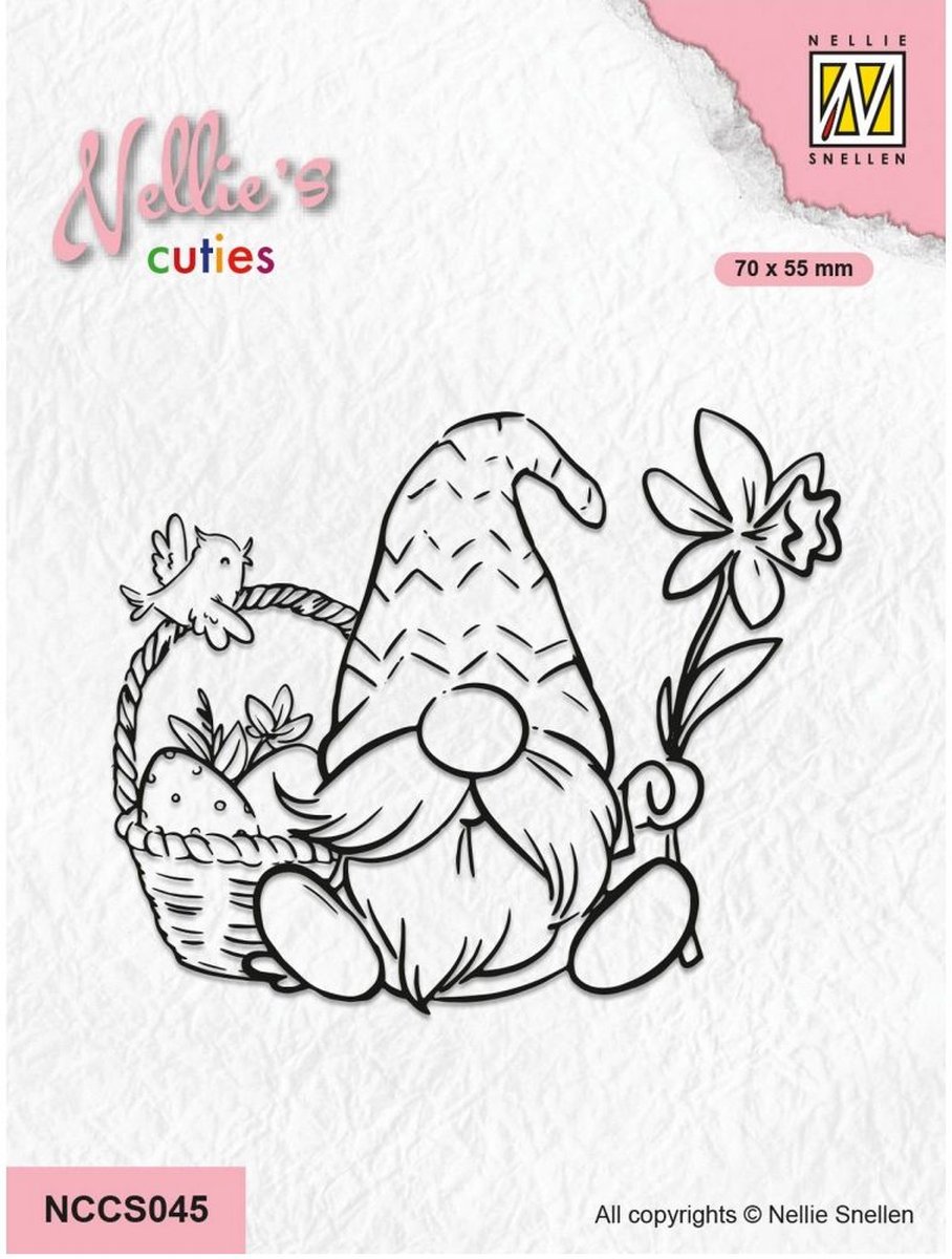 Nellie Choice Nellies Cuties Clear Stamp Paas Gnome 3 NCCS045 (03-23)